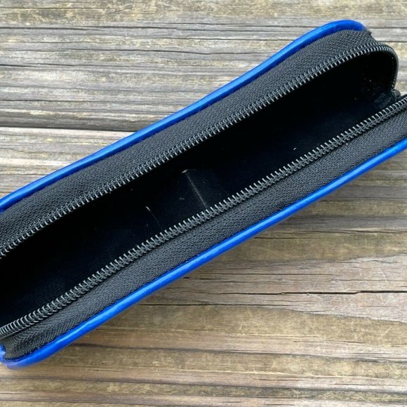 Glasses Case Empty Case for Eye wear Glasses Blue Faux Leather Case only - Picture 2 of 8